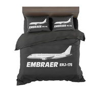Thumbnail for The Embraer ERJ-175 aviation design on soft cotton blend bedding set.