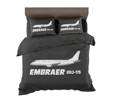 The Embraer ERJ-175 aviation design on soft cotton blend bedding set.