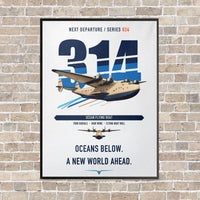 Thumbnail for Boeing 314 Clipper vertical canvas print - framed - white background