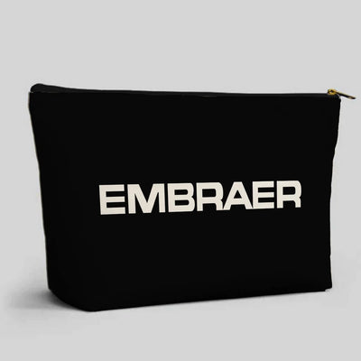 Embraer & Text aviation zipper pouch in durable polyester.