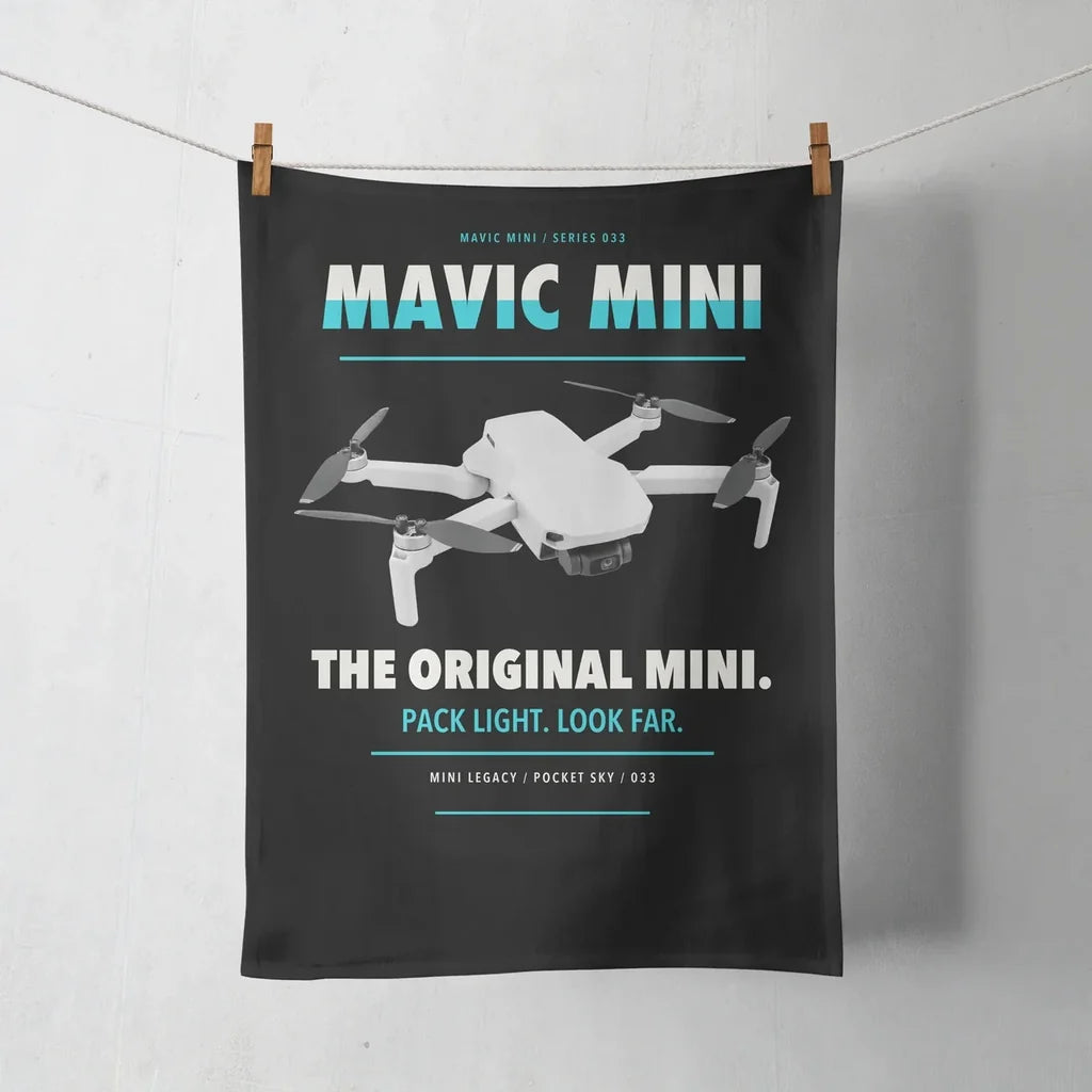 DJI Mavic Mini design on black towel