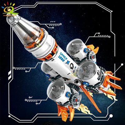 Rocket Station Building Blocks aviation themed Lego-style model aircraft in ABS plastic.