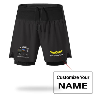 The Only Six Pack I Will Ever Need aviation design on quick-dry polyester quick-dry fitness shorts.