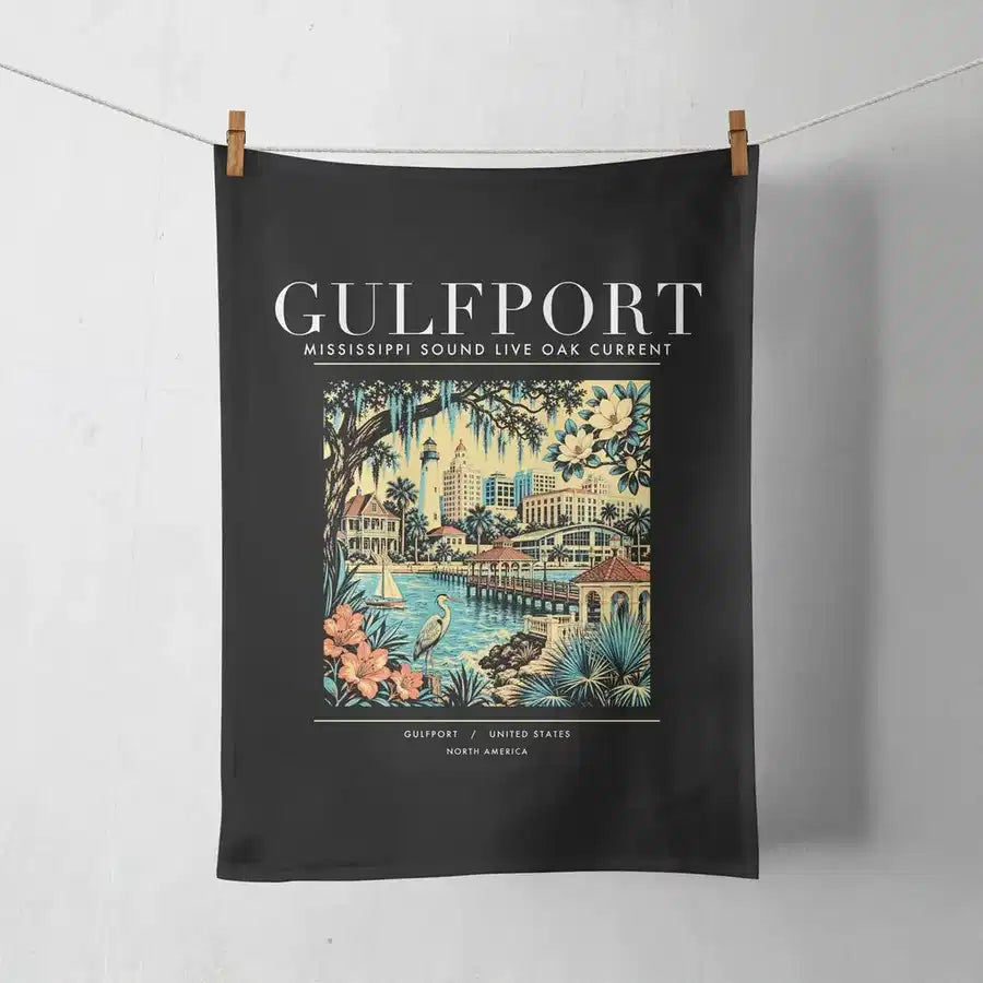GULFPORT - Poster - Towel - Black