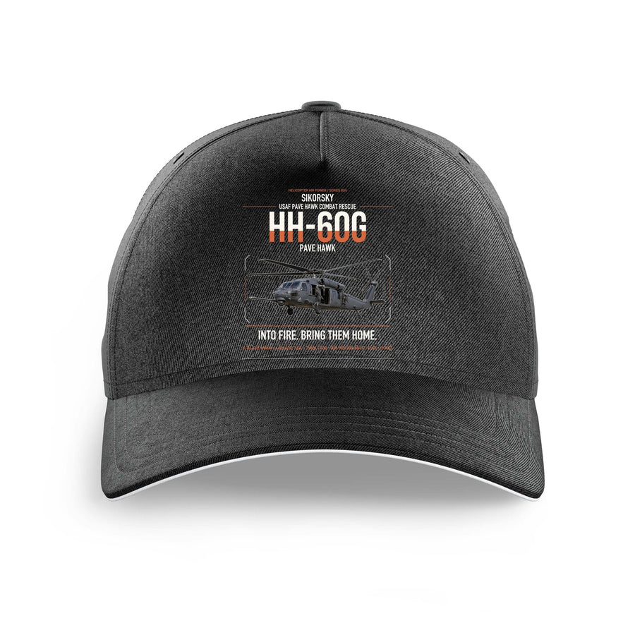 Sikorsky HH-60G Pave Hawk design on black printed hat