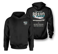 Thumbnail for Cessna Citation Bravo design on black double-side hoodie, double-side print