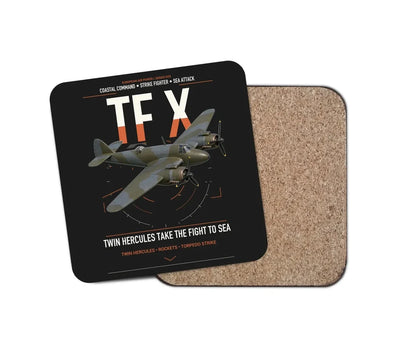 Bristol Beaufighter TF X design on black 1 piece coaster