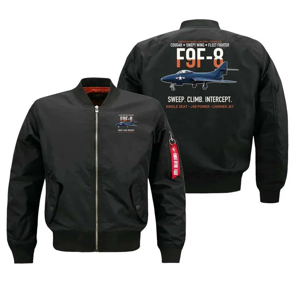 F9F-8 COUGAR design on black bomber