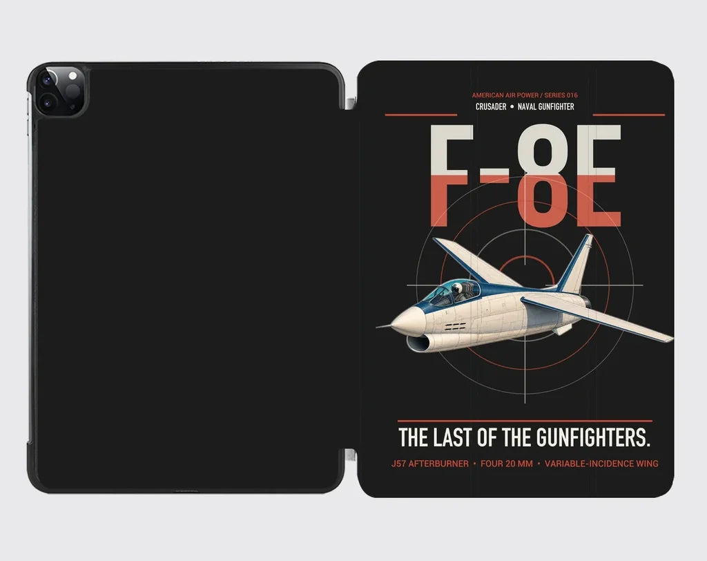 F-8E Crusader design on black ipad tablet case