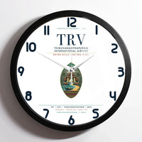 Thumbnail for Thiruvananthapuram International Airport (TRV) design on white framed wall clock