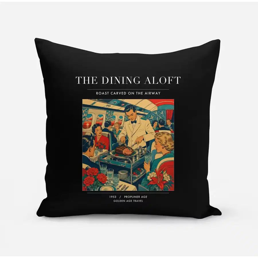 VINTAGE G4217 - The Dining Aloft - Designed Pillows design on black