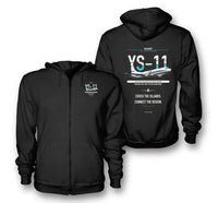 Thumbnail for NAMC YS-11A design on black zipped hoodie