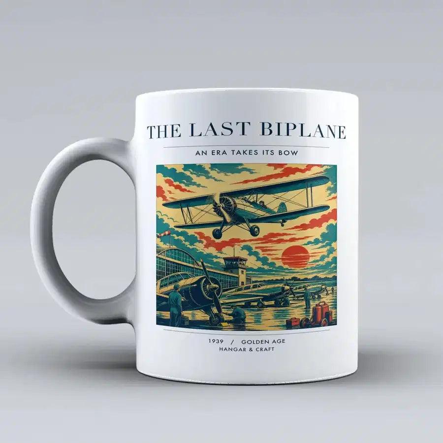 VINTAGE G4054 - The Last Biplane - Ceramic Mug design on white