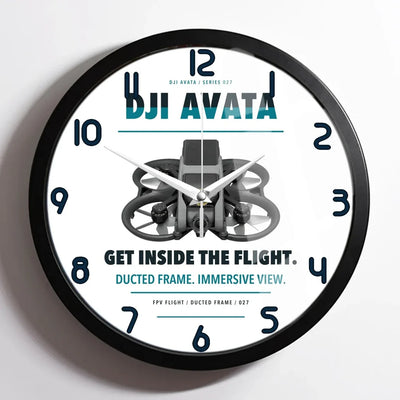 DJI Avata design on white framed wall clock