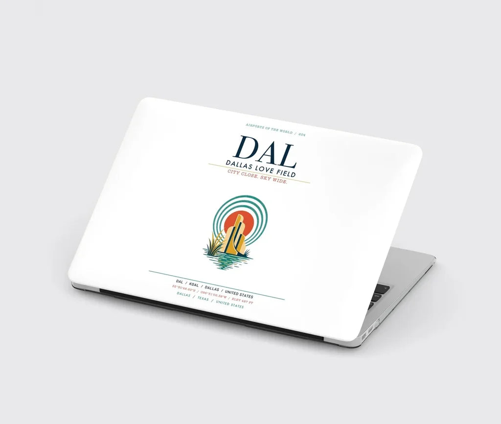 Dallas Love Field (DAL) design on white MacBook case