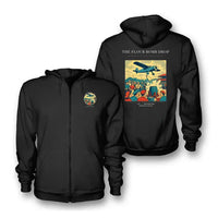 Thumbnail for VINTAGE G4259 - The Flour Bomb Drop - Premium Zipped Hoodie design on black