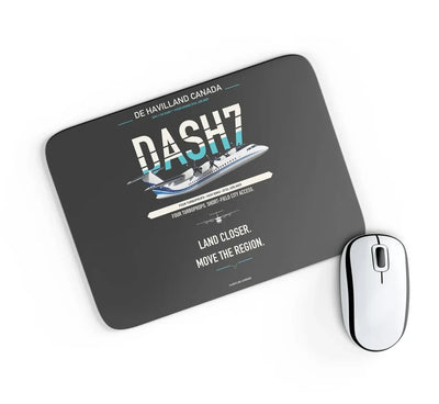 de Havilland Canada DHC-7-102 Dash 7 design on black rectangle mouse pad