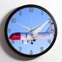 Thumbnail for Norwegian Boeing 787 aviation design on premium wood and metal wall clock.
