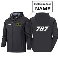 Thumbnail for Boeing 787 Flat Text Rain Jackets & Windbreakers aviation design printed on waterproof shell with sealed seams rain jacket.