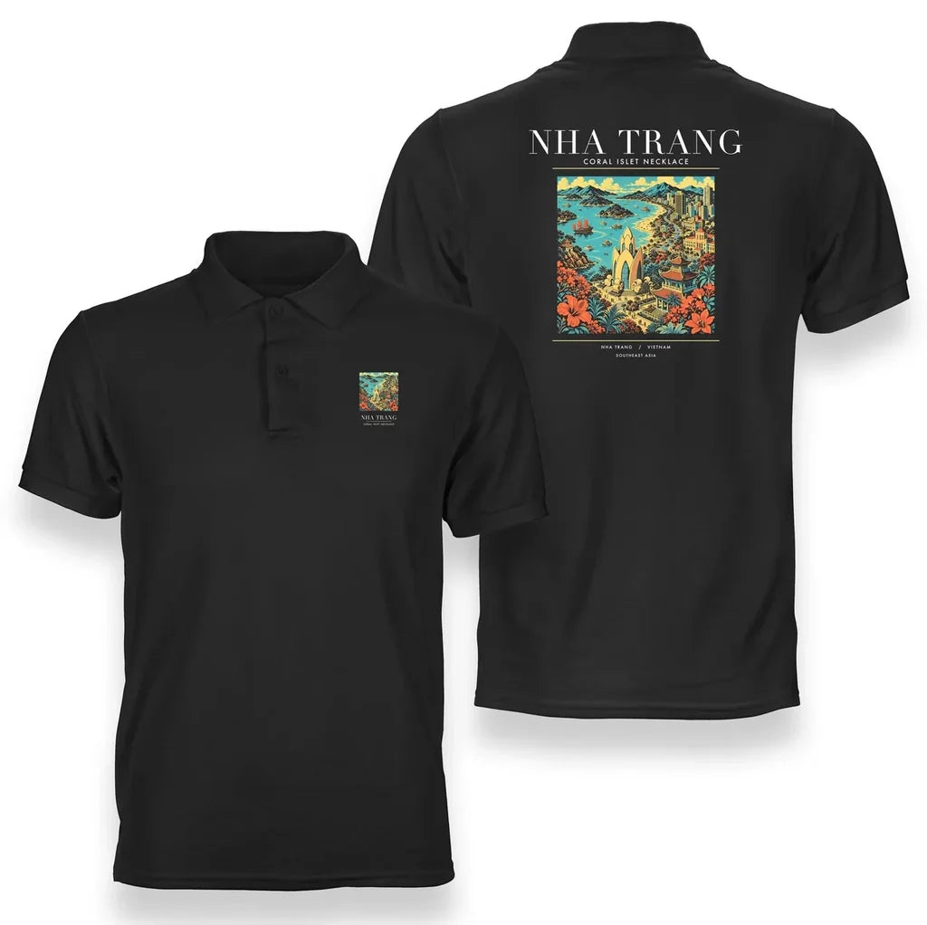 NHA TRANG - Poster - Double-Side Polo - Black