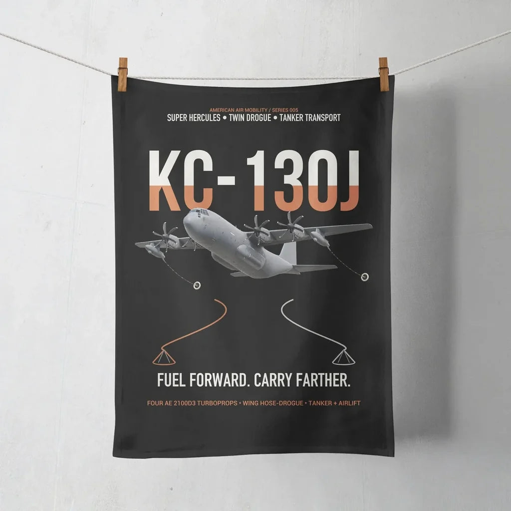 KC-130J SUPER HERCULES design on black towel