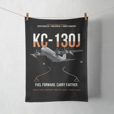 KC-130J SUPER HERCULES design on black towel