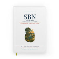 Thumbnail for South Bend International Airport (SBN) design on white notebook