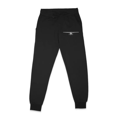 Cessna 172 Silhouette aviation design on soft cotton blend sweatpants.