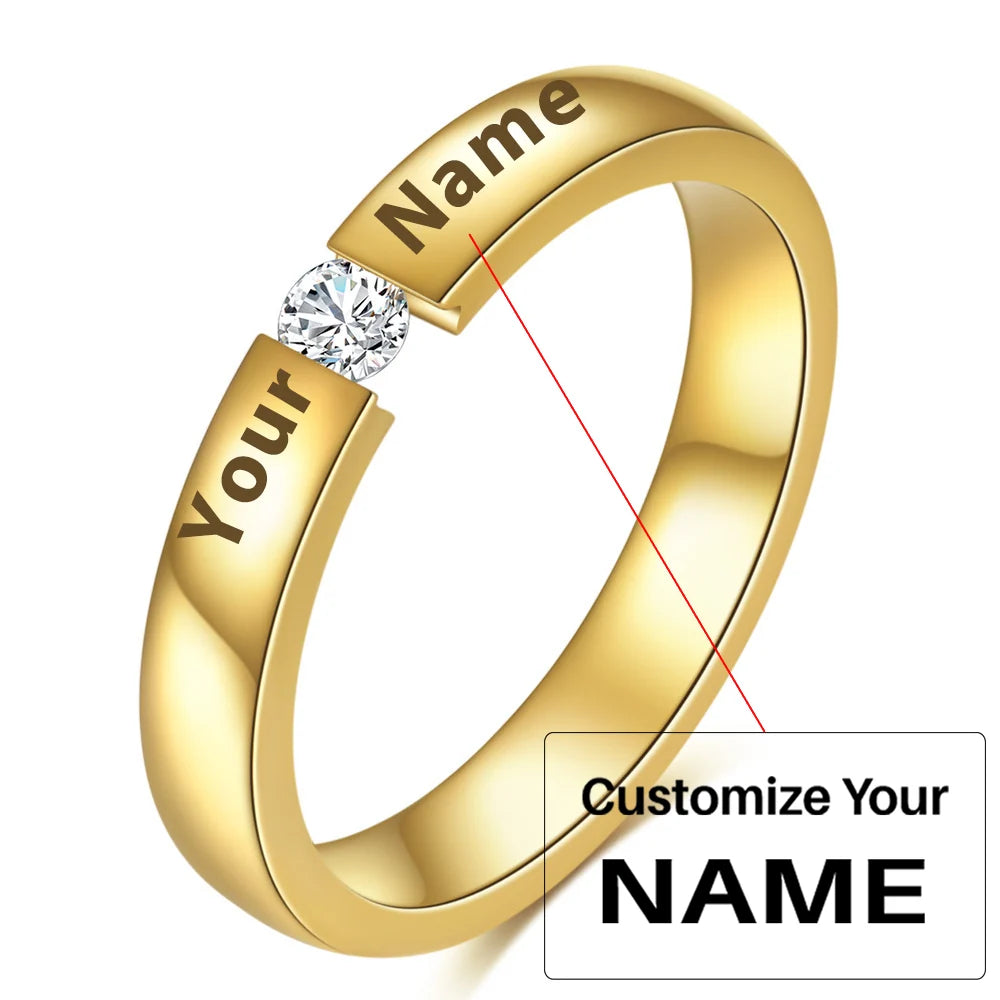 Your Custom Design & Image & Logo & Text Design Simple And Stylish Smooth Diamond Studded aviation ring in stainless steel.
