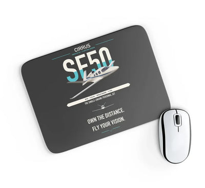 Cirrus Vision Jet G2+ design on black rectangle mouse pad