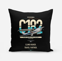 Thumbnail for Cessna 182 Skylane design on black pillow