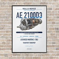 Thumbnail for AE 2100D3 vertical canvas print - framed - white background