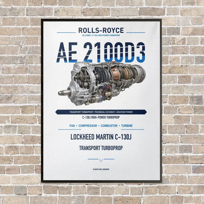 AE 2100D3 vertical canvas print - framed - white background