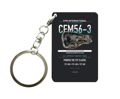 CFM56-3 Key Chain design on black key chain