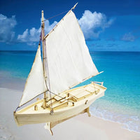 Thumbnail for Side view of Filet Handmade Wooden Sailboat DIY Model Kits aviation model ship in diecast metal or wood with detailed parts.