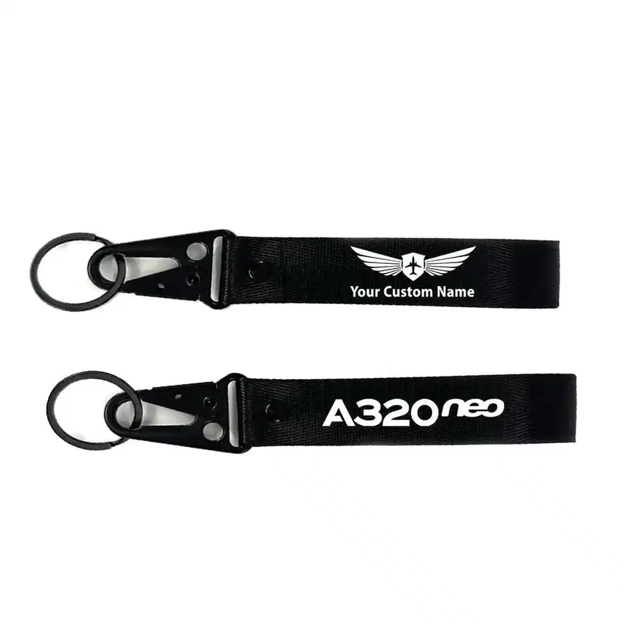 A320neo & Text aviation hawk-shaped key chain, durable metal alloy.