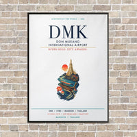 Thumbnail for Don Mueang International Airport Bangkok DMK vertical canvas print - framed - white background