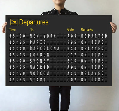 Airport Departure Sign aviation design on premium poster paper poster.