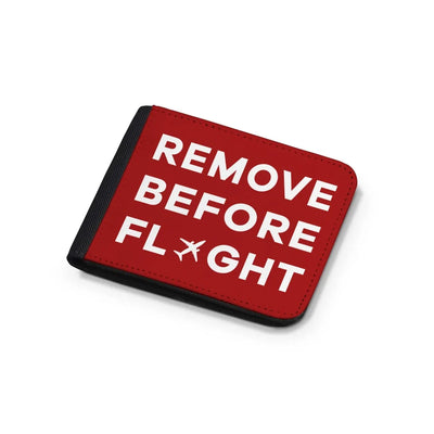Remove Before Flight aviation print wallet, leather.