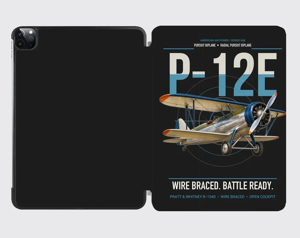 Boeing P-12E design on black ipad tablet case