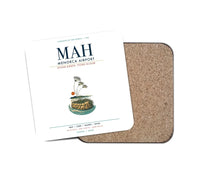 Thumbnail for Menorca Airport (MAH) design on white 1 piece coaster