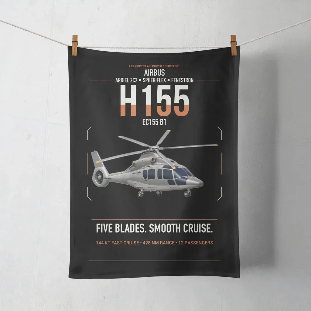 Airbus H155 EC155 B1 design on black towel