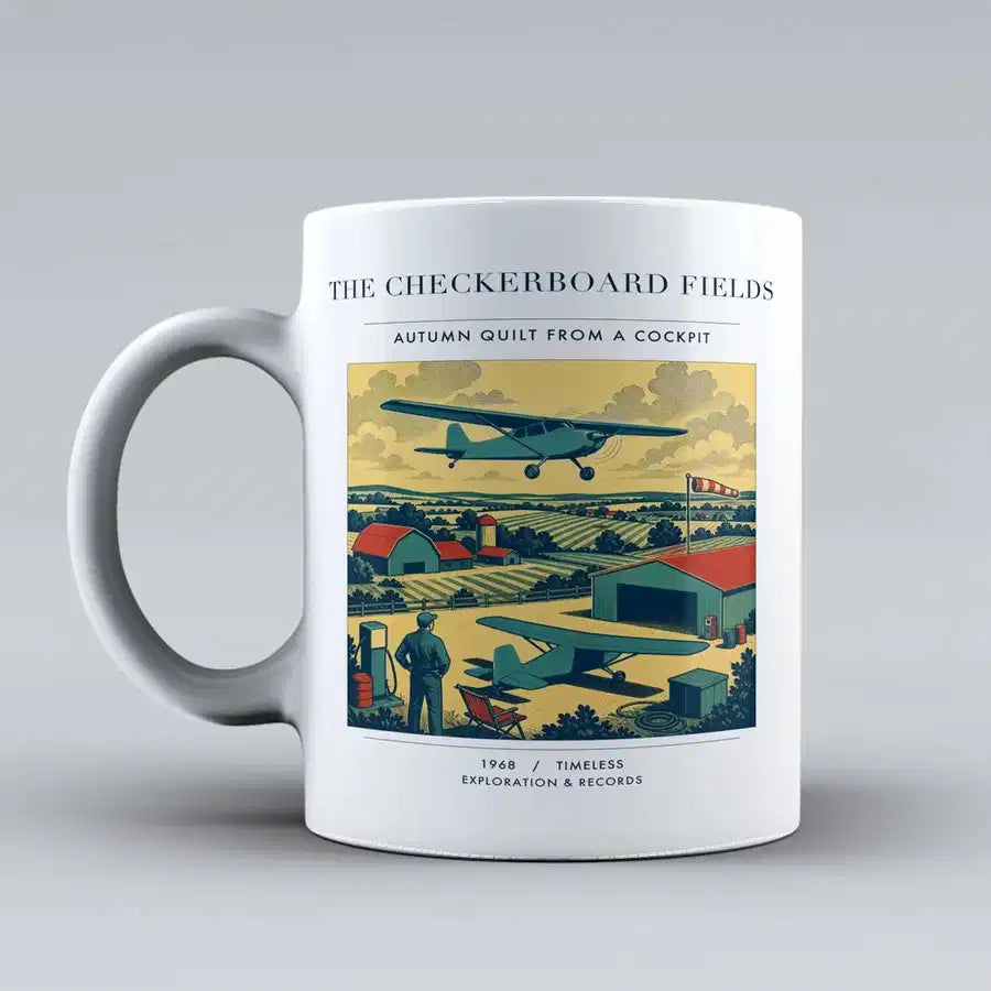 VINTAGE G4201 - The Checkerboard Fields - Ceramic Mug design on white