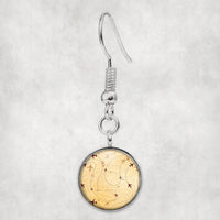 Thumbnail for Vintage Travelling with Aircraft aviation earrings, hypoallergenic alloy body with engraved detail.