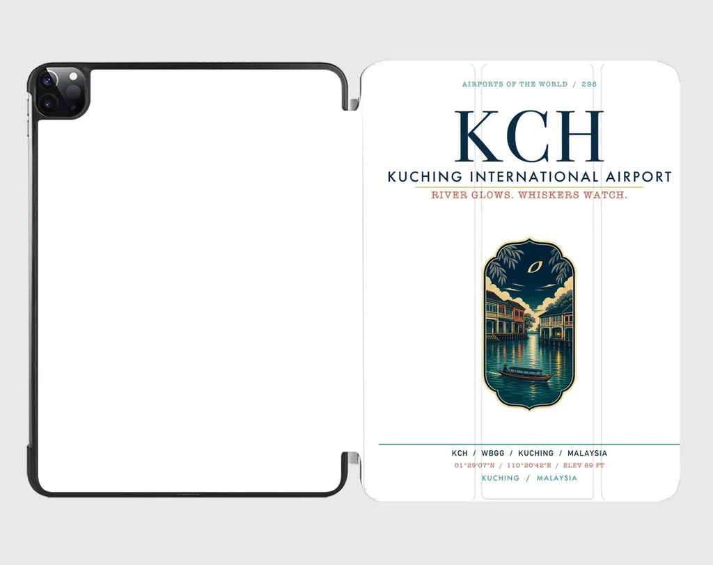 Kuching International Airport (KCH) design on white ipad tablet case