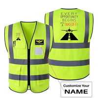 Thumbnail for Every Opportunity aviation design printed on high-visibility reflective fabric reflective vest.