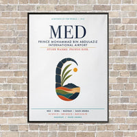 Thumbnail for Prince Mohammad Bin Abdulaziz International Airport MED vertical canvas print - framed - white background