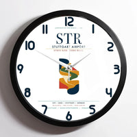 Thumbnail for Stuttgart Airport (STR) design on white framed wall clock