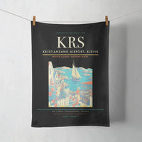 Thumbnail for Kristiansand Airport, Kjevik (KRS) design on black towel