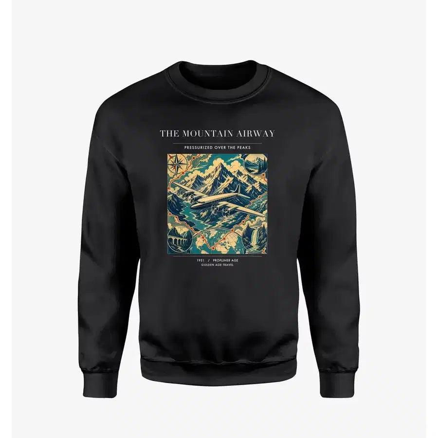 VINTAGE G4083 - The Mountain Airway - Designed Sweatshirts design on black